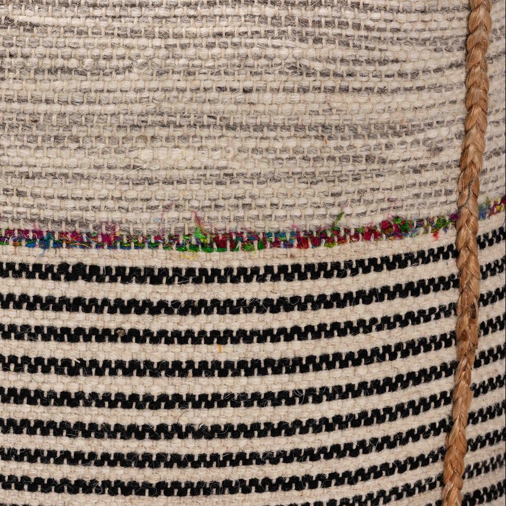 Baxton Studio Arta Modern And Contemporary Bohemian Multi Colored Handwoven Wool Blend Pouf Ottoman - lily & onyx