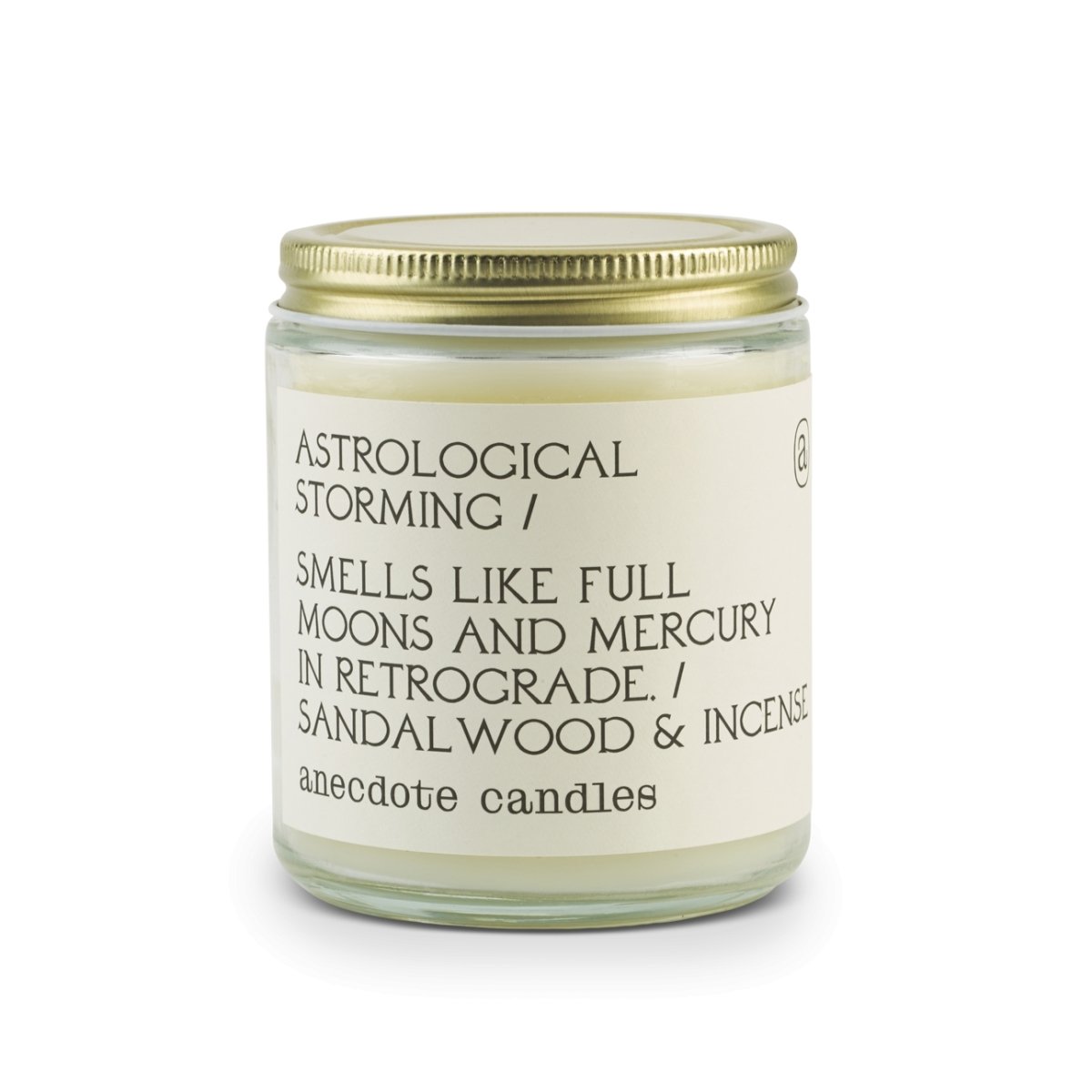 Anecdote Candles Astrological Storming | 7.8 Oz Glass Candle | Sandalwood & Incense - lily & onyx