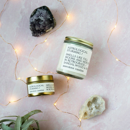 Anecdote Candles Astrological Storming | 7.8 Oz Glass Candle | Sandalwood & Incense - lily & onyx