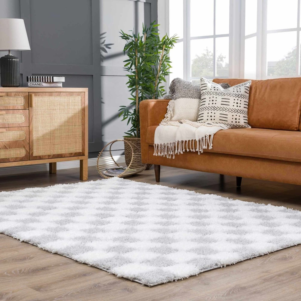 
                      
                        Hauteloom Atira Gray Checkered Area Rug - lily & onyx
                      
                    