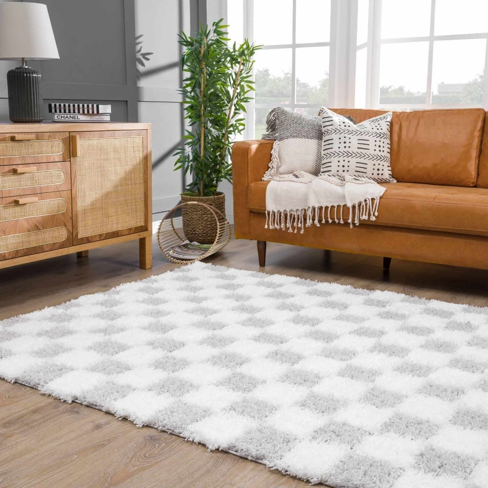 
                      
                        Hauteloom Atira Gray Checkered Area Rug - lily & onyx
                      
                    