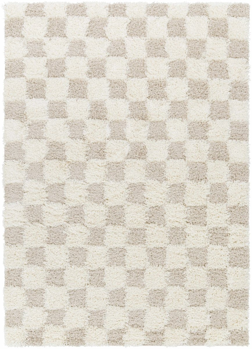 Atira Brown Checkered Area Rug