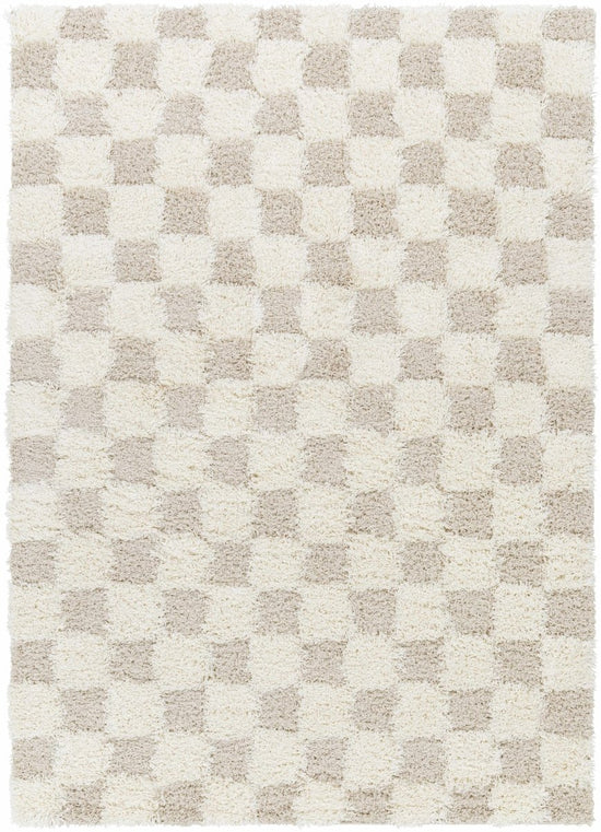 Load image into Gallery viewer, Hauteloom Atira Light Brown Checkered Area Rug - lily &amp;amp; onyx
