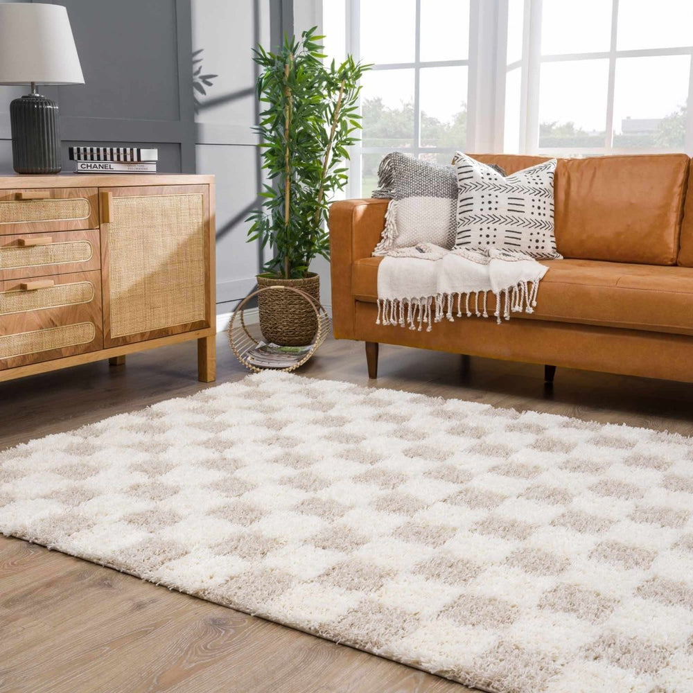 
                      
                        Hauteloom Atira Light Brown Checkered Area Rug - lily & onyx
                      
                    