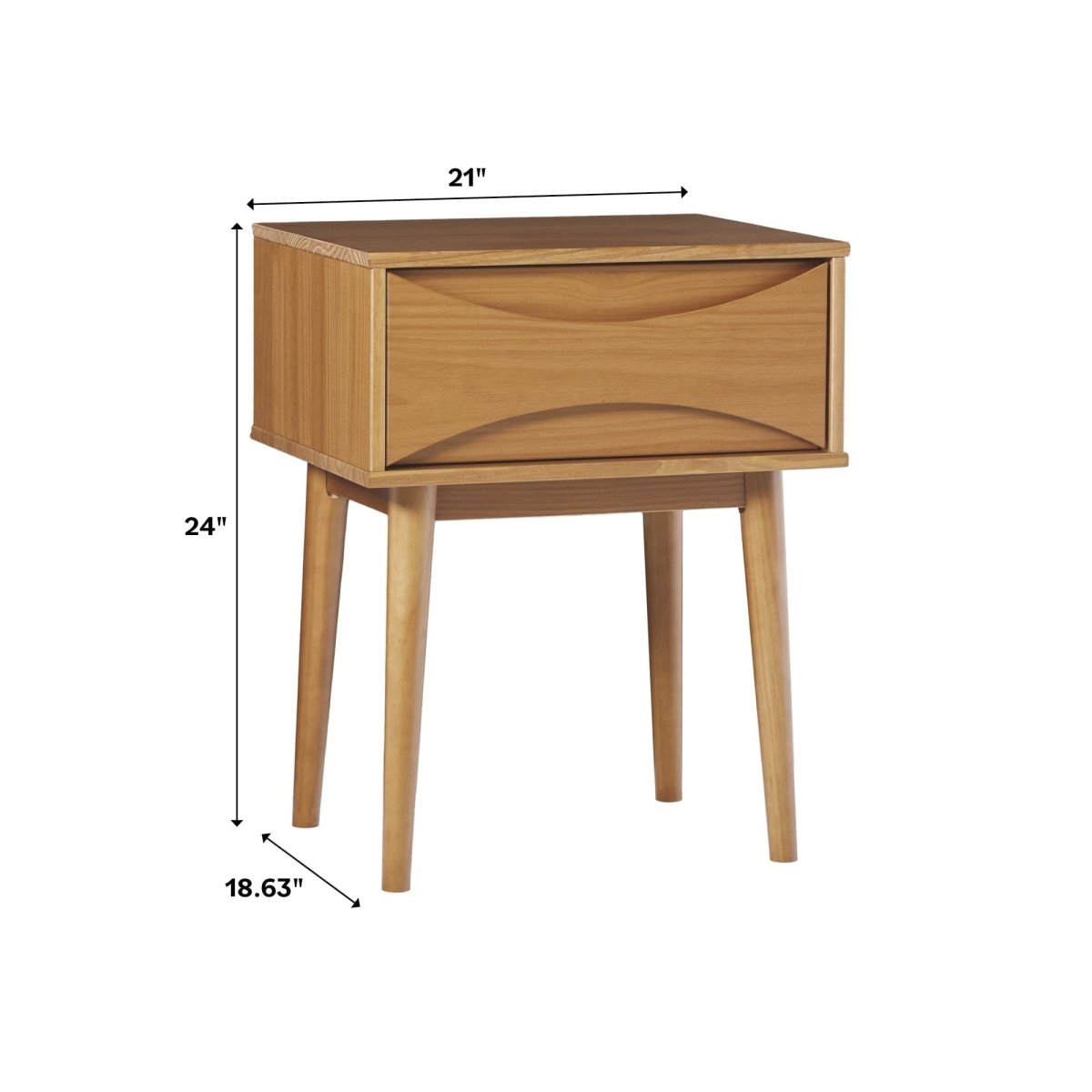 Walker Edison Atticus Solid Wood Mid-Century Modern Nightstand - lily & onyx