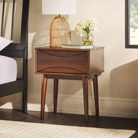 Walker Edison Atticus Solid Wood Mid-Century Modern Nightstand - lily & onyx