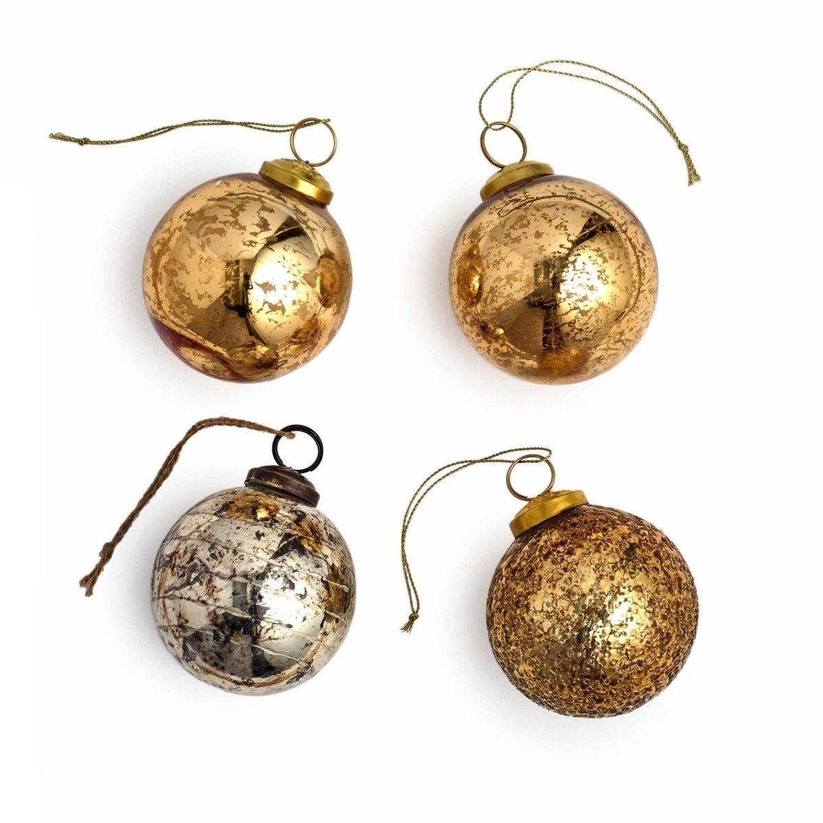 texxture Auban™ Glass Ornament, Set Of 4 - lily & onyx