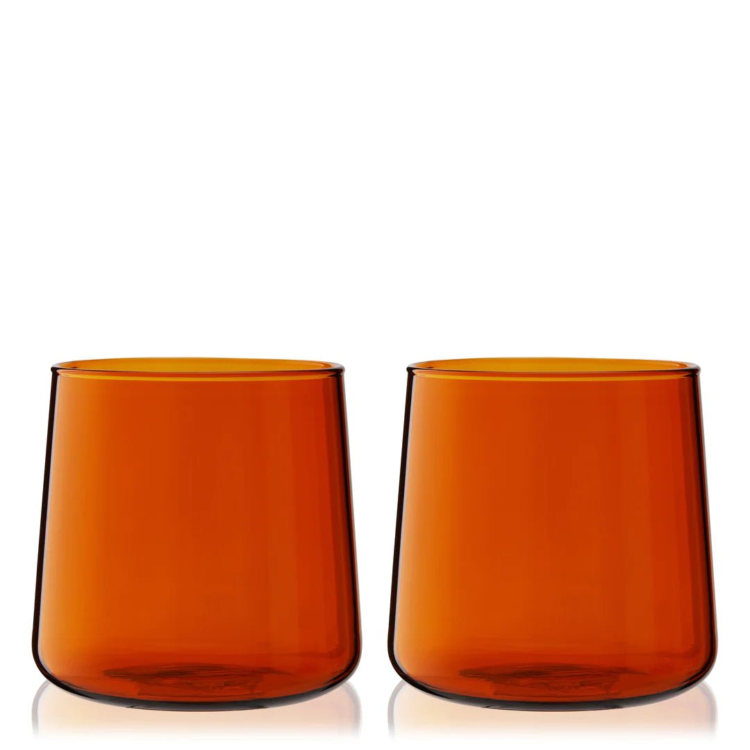 Viski Aurora Amber Cocktail Tumblers, Set of 2 - lily & onyx