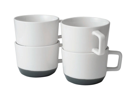 Libbey Austin Large Porcelain Coffee Mug, 17.5 oz, Basalt Blue - Set of 4 - lily & onyx