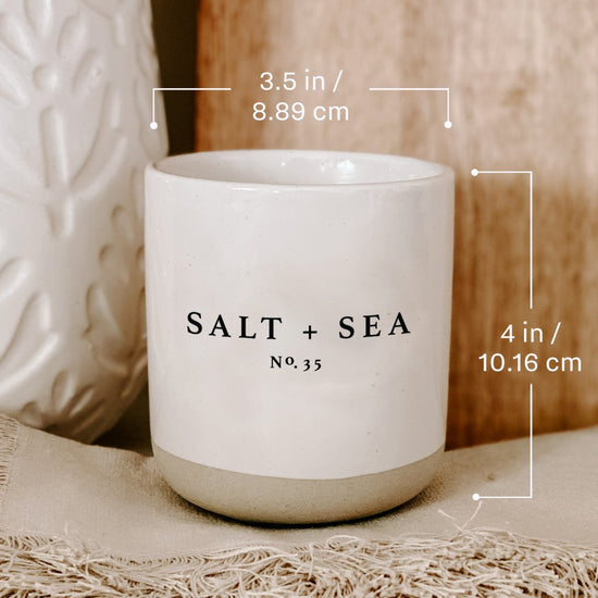 Sweet Water Decor Autumn Wreath Soy Candle - Cream Stoneware Jar - 12 oz - lily & onyx