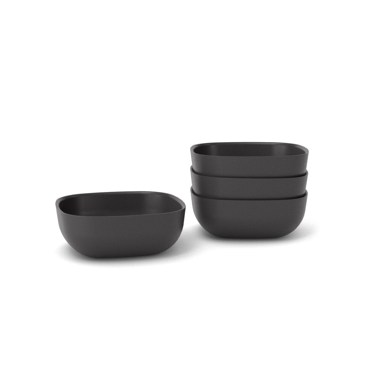 EKOBO Bamboo Cereal Bowl - 4 Piece Set - Black - lily & onyx