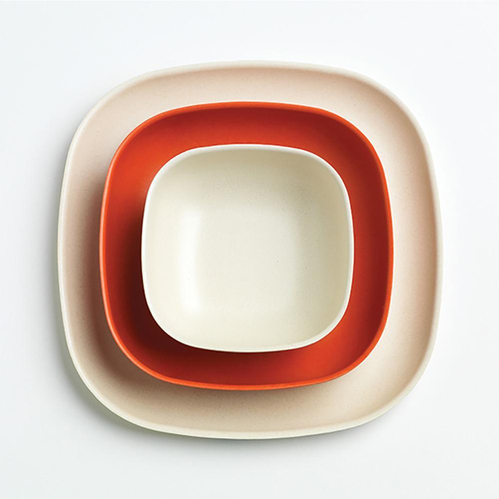 EKOBO Bamboo Cereal Bowl - 4 Piece Set- Persimmon - lily & onyx