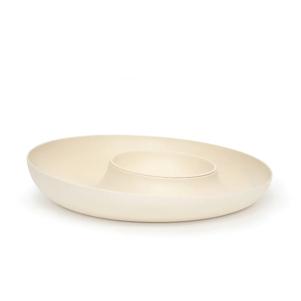 EKOBO Bamboo Chip & Dip Set, Off-White - lily & onyx