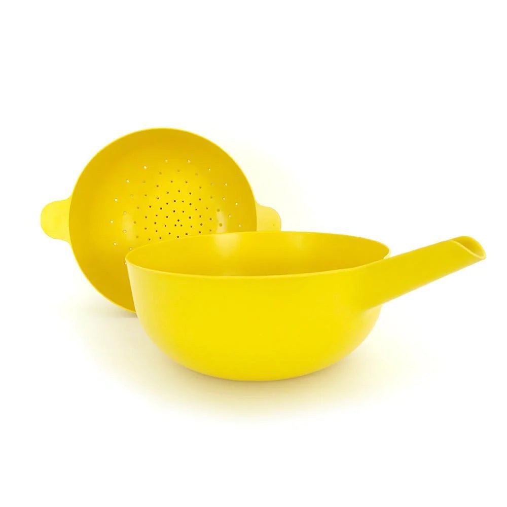 EKOBO Bamboo Large Mixing Bowl and Colander Set - Lemon - lily & onyx