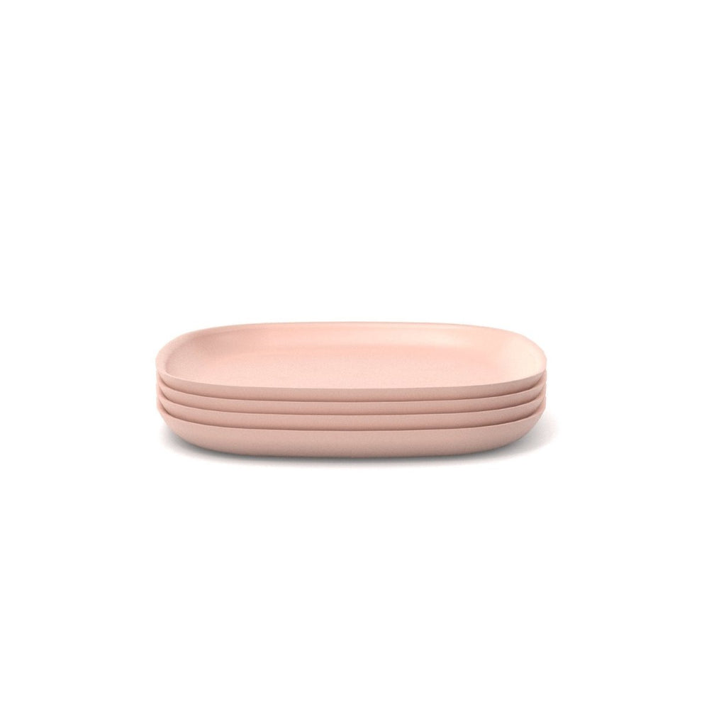 EKOBO Bamboo Medium Plate, 4 Piece Set - Blush - lily & onyx