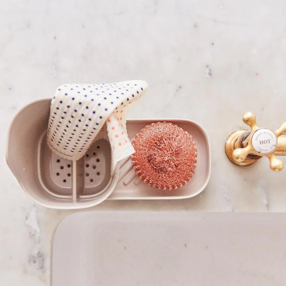 EKOBO Bamboo Sink Caddy Organizer - Stone - lily & onyx