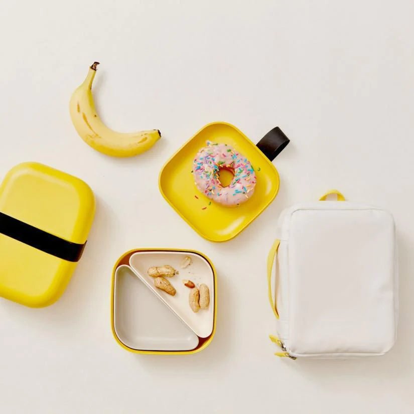 EKOBO Bamboo Square Bento Lunch Box - Lemon - lily & onyx