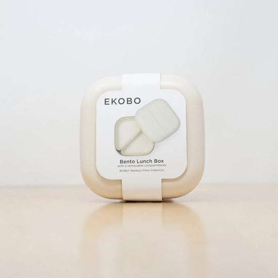EKOBO Bamboo Square Bento Lunch Box - Off White - lily & onyx