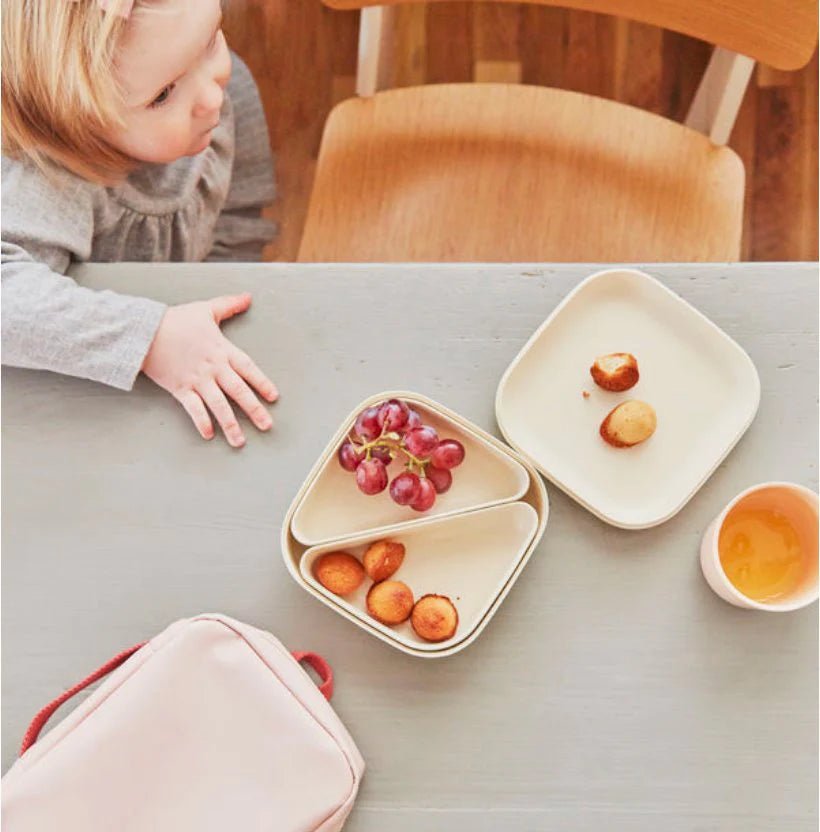 EKOBO Bamboo Square Bento Lunch Box - Off White - lily & onyx