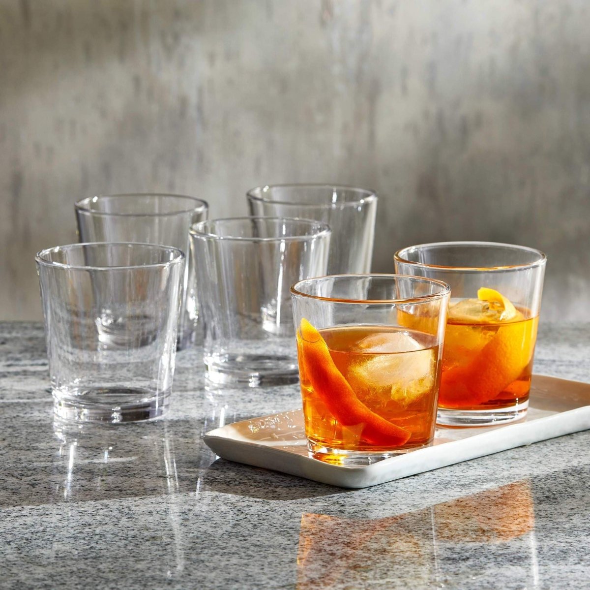 Libbey Bar Essentials Double Old Fashioned Glasses, 12 oz - Set of 6 - lily & onyx