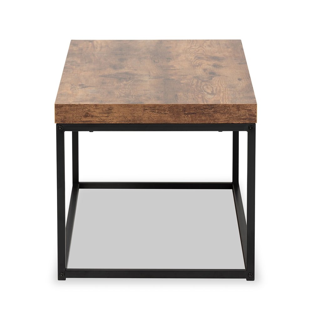 
                      
                        Baxton Studio Bardot Modern Industrial Walnut Brown Finished Wood And Black Metal Coffee Table - lily & onyx
                      
                    