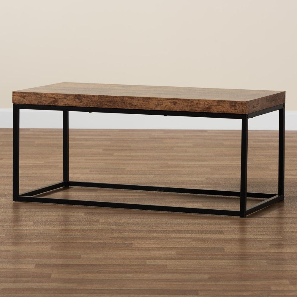 
                      
                        Baxton Studio Bardot Modern Industrial Walnut Brown Finished Wood And Black Metal Coffee Table - lily & onyx
                      
                    