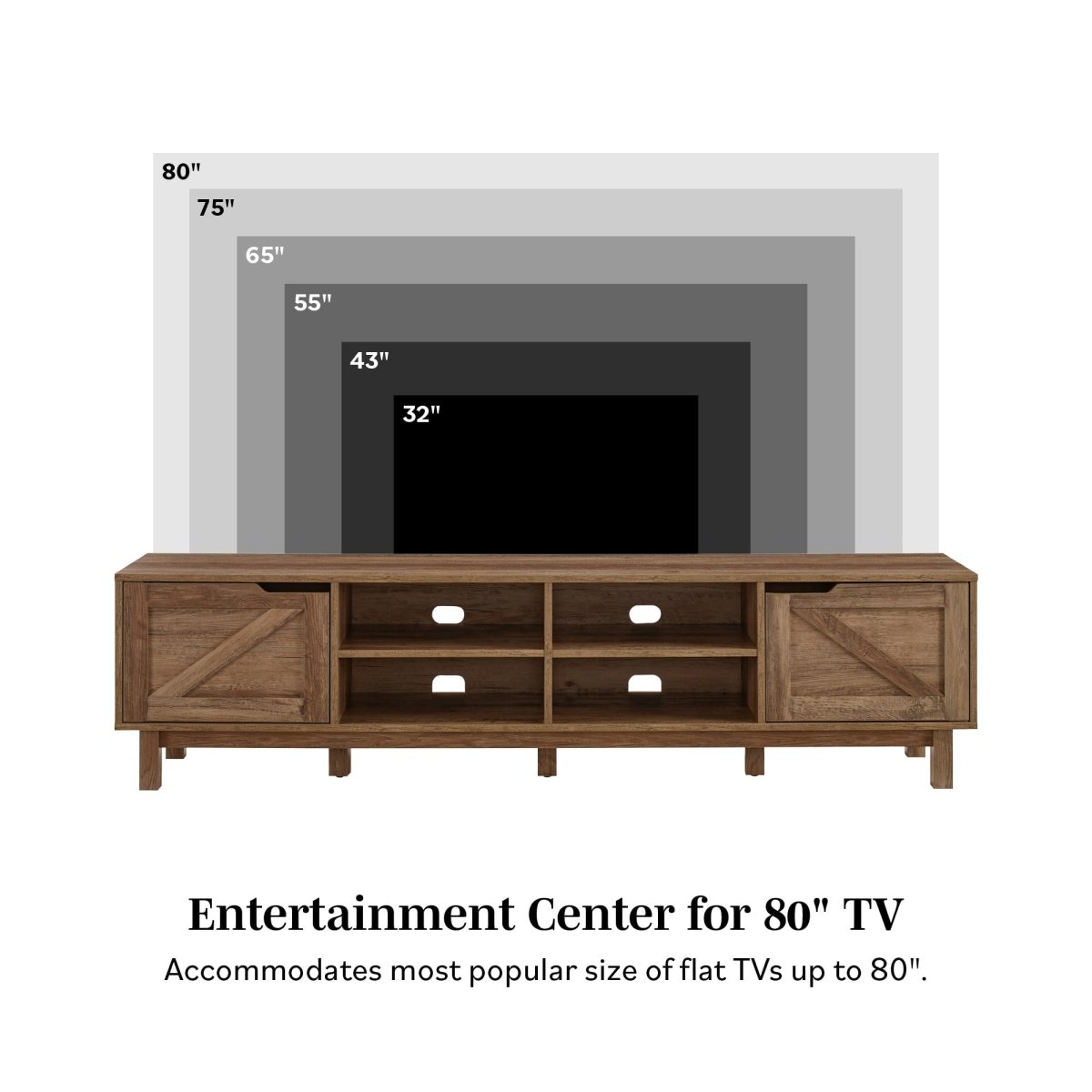 Walker Edison Barn Door 70" Rustic TV Stand - lily & onyx