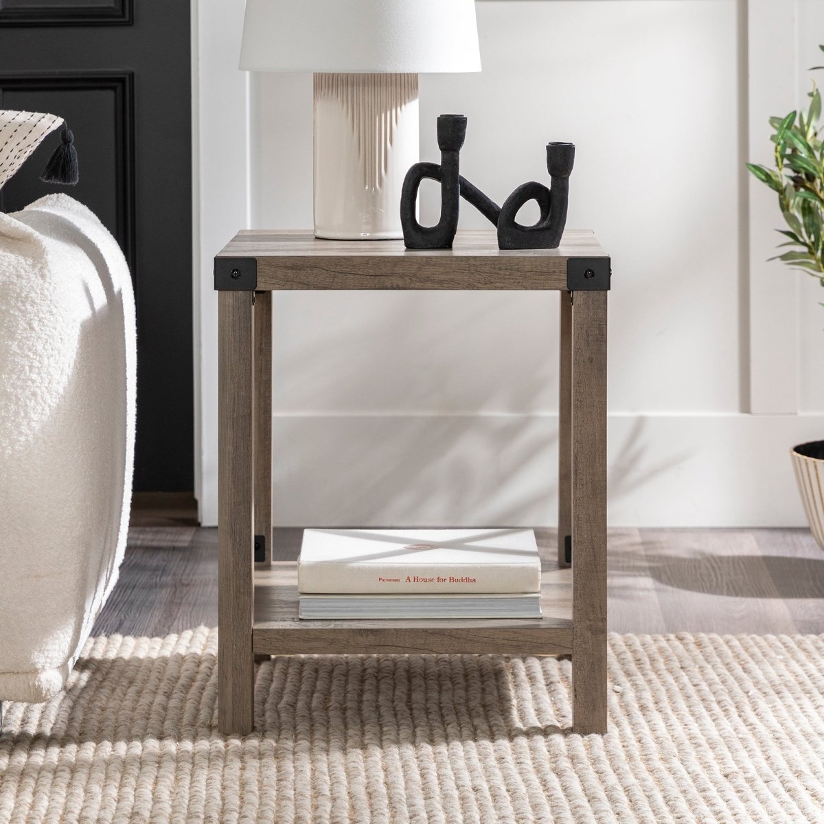 Walker Edison Barn Door Side Table - lily & onyx