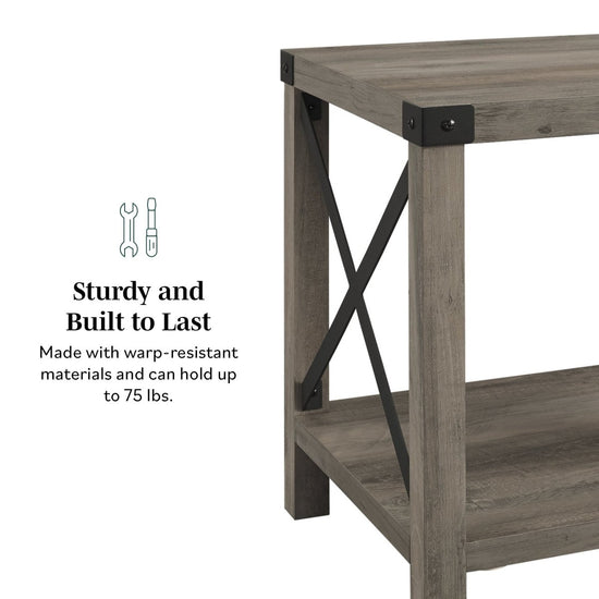 Walker Edison Barn Door Side Table - lily & onyx