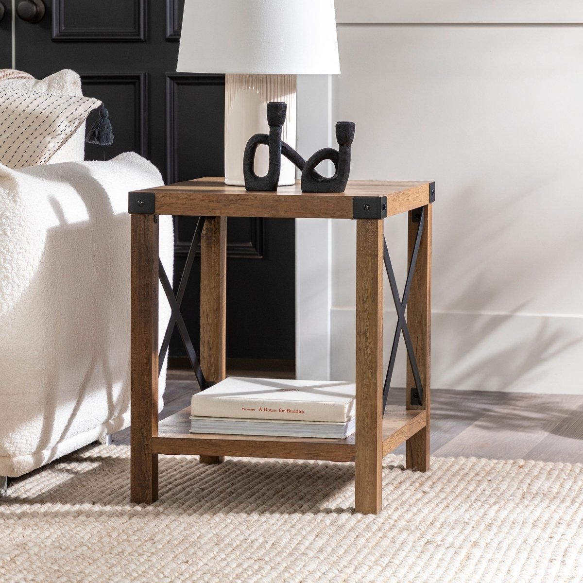 Walker Edison Barn Door Side Table - lily & onyx