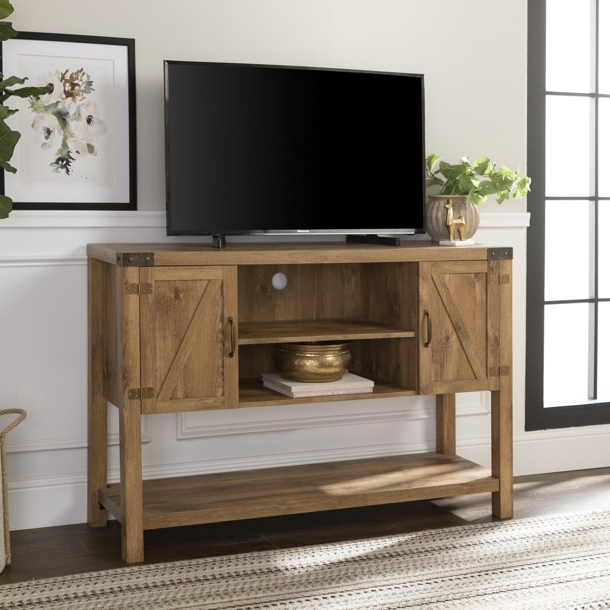 Walker Edison Barn Door Tall TV Stand - lily & onyx