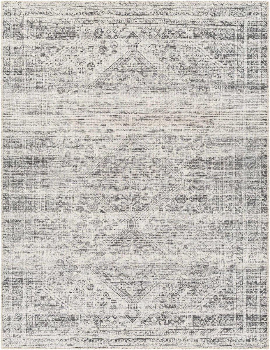 Hauteloom Barny Cream & Gray Washable Area Rug - lily & onyx