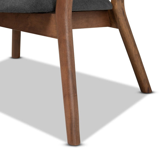 Load image into Gallery viewer, Baxton Studio Baron Mid Century Modern Fabric &amp;amp; Walnut Brown Finished Wood 2 Piece Living Room Accent Chair Set - lily &amp;amp; onyx
