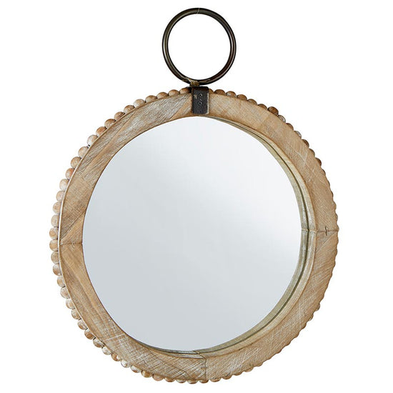 47th & Main Beaded Wooden Hanging Mirror - lily & onyx