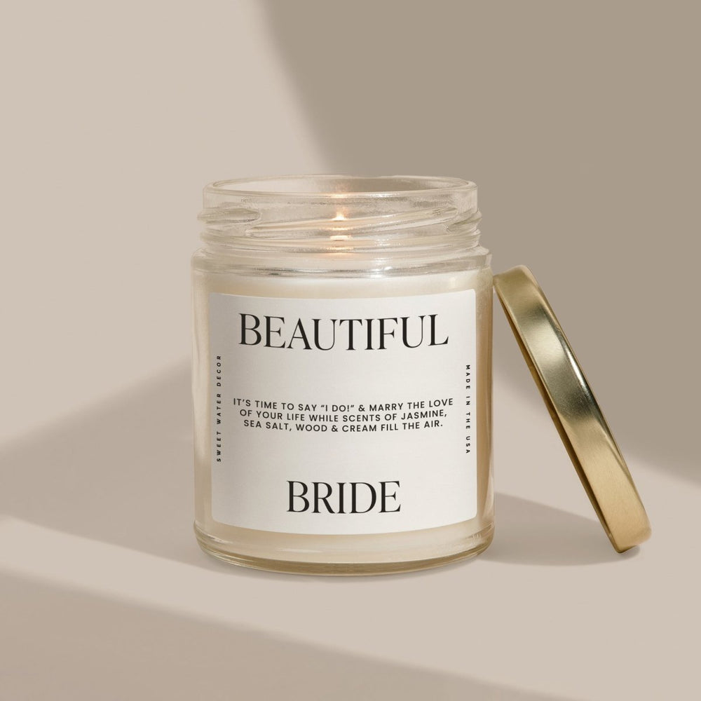 Sweet Water Decor Beautiful Bride Soy Candle - Large Quote Label - 9 oz - lily & onyx