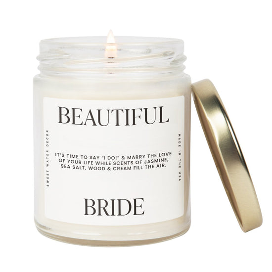 Sweet Water Decor Beautiful Bride Soy Candle - Large Quote Label - 9 oz - lily & onyx