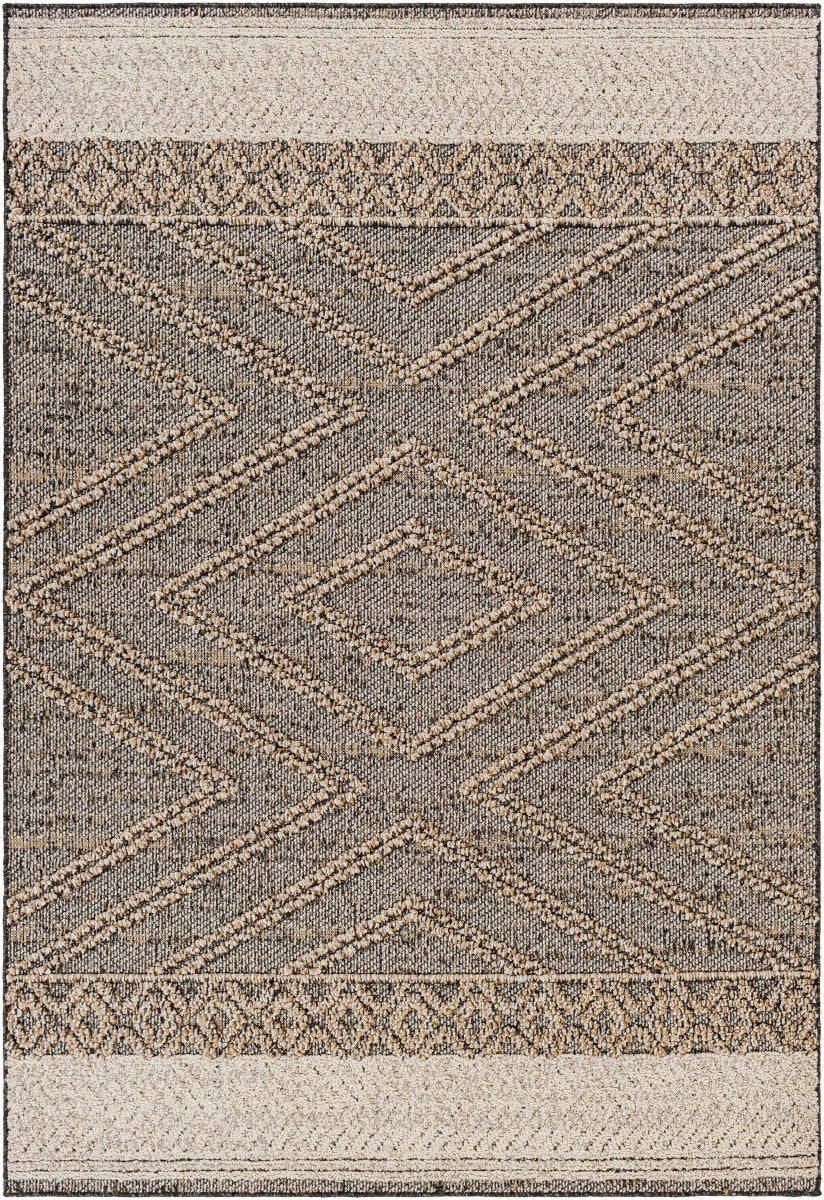 Hauteloom Beige Charcoal Areli Area Rug - lily & onyx