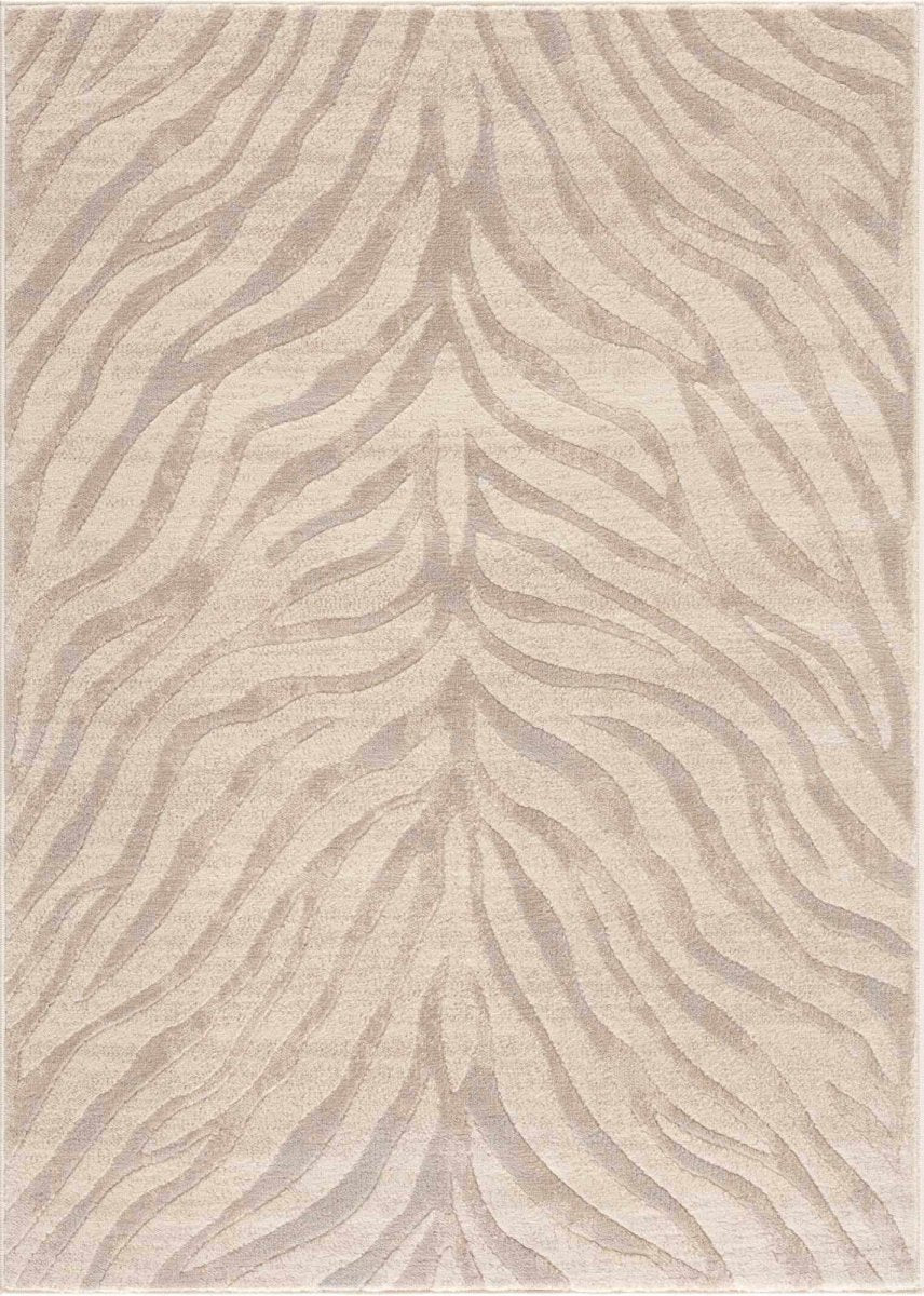 Hauteloom Beige Manteca Zebra Print Area Rug - lily & onyx