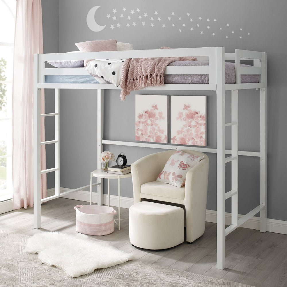 Walker Edison Bentley Twin Loft Square Bunk Bed - lily & onyx