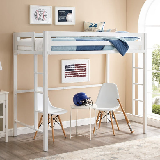 Walker Edison Bentley Twin Loft Square Bunk Bed - lily & onyx