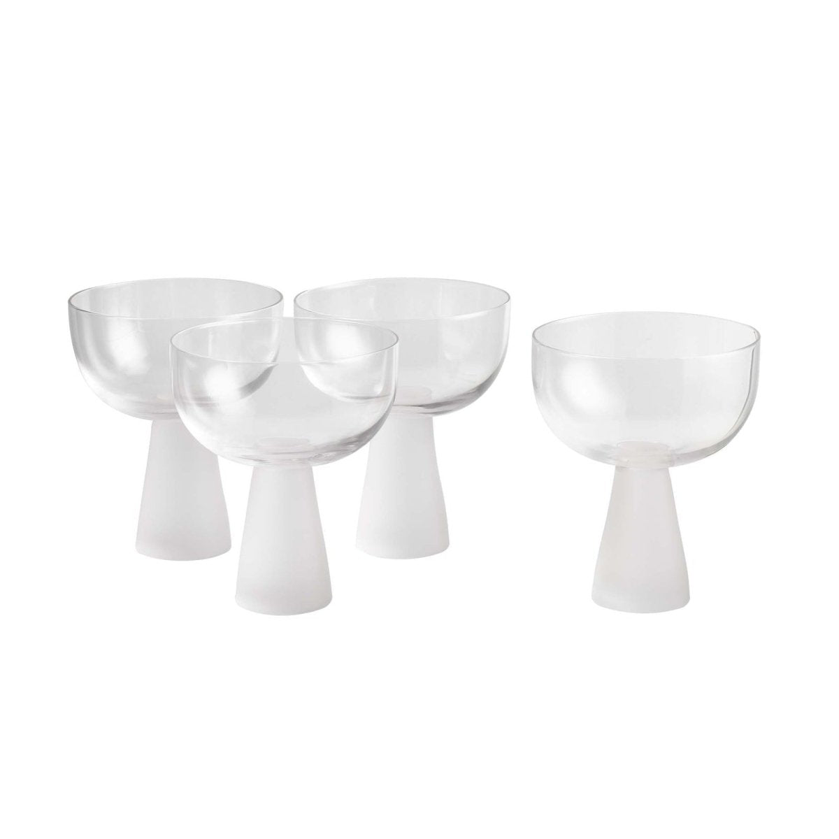 texxture Bergen Coupe Glass with Frosted Base, Set of 4 - lily & onyx