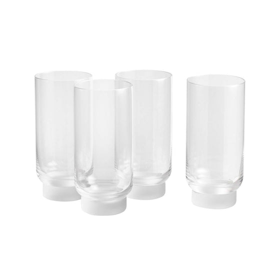 texxture Bergen High Ball Glass with Frosted Base, Set of 4 - lily & onyx