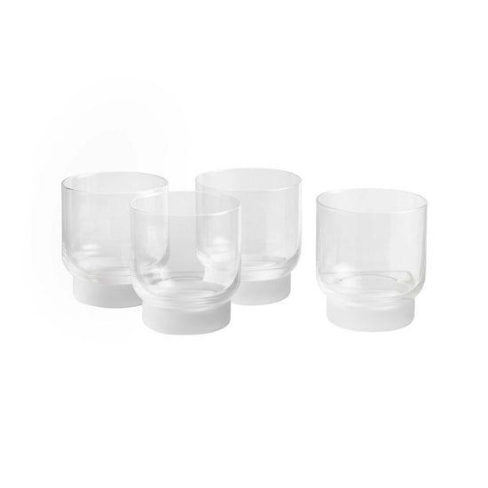texxture Bergen Old Fashion Glass with Frosted Base, Set of 4 - lily & onyx