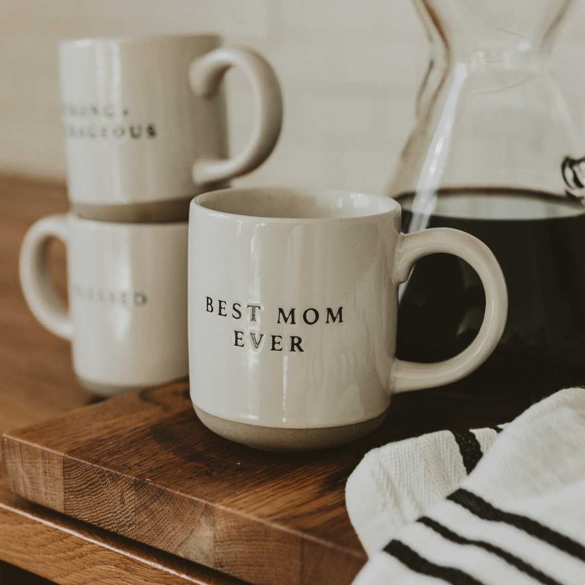 Sweet Water Decor Best Mom Ever Stoneware Coffee Mug - lily & onyx