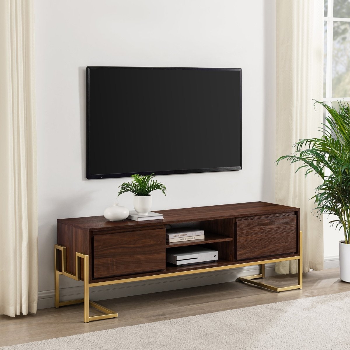 Walker Edison Betty Modern Glam 2-Drawer TV Stand - lily & onyx