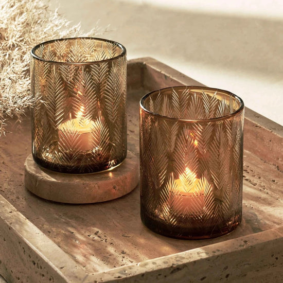 texxture Biltmore™ Glass Candleholder, Set of 2 - lily & onyx