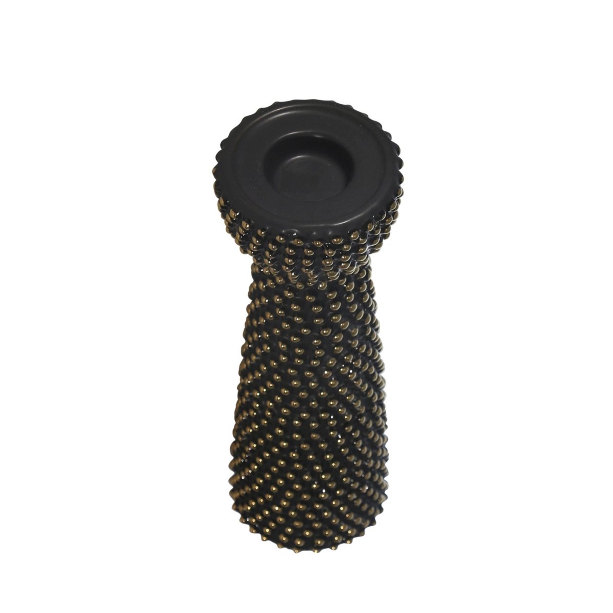 Sagebrook Home Black & Gold Ceramic Spike Candle Holder - lily & onyx