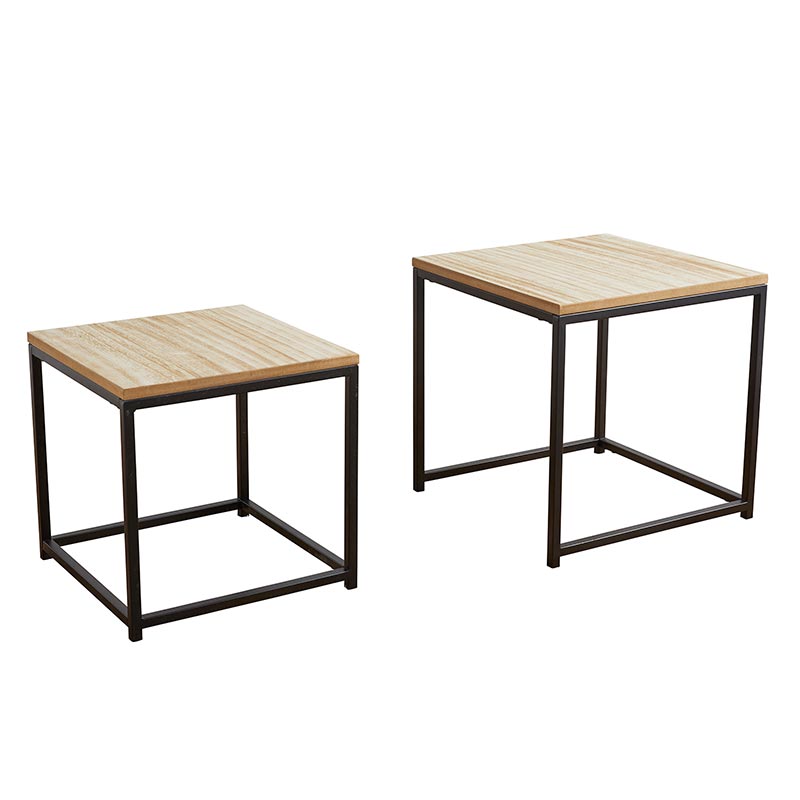 
                      
                        47th & Main Black Iron Nesting Side Tables with Wood Tops, Set of 2 - lily & onyx
                      
                    