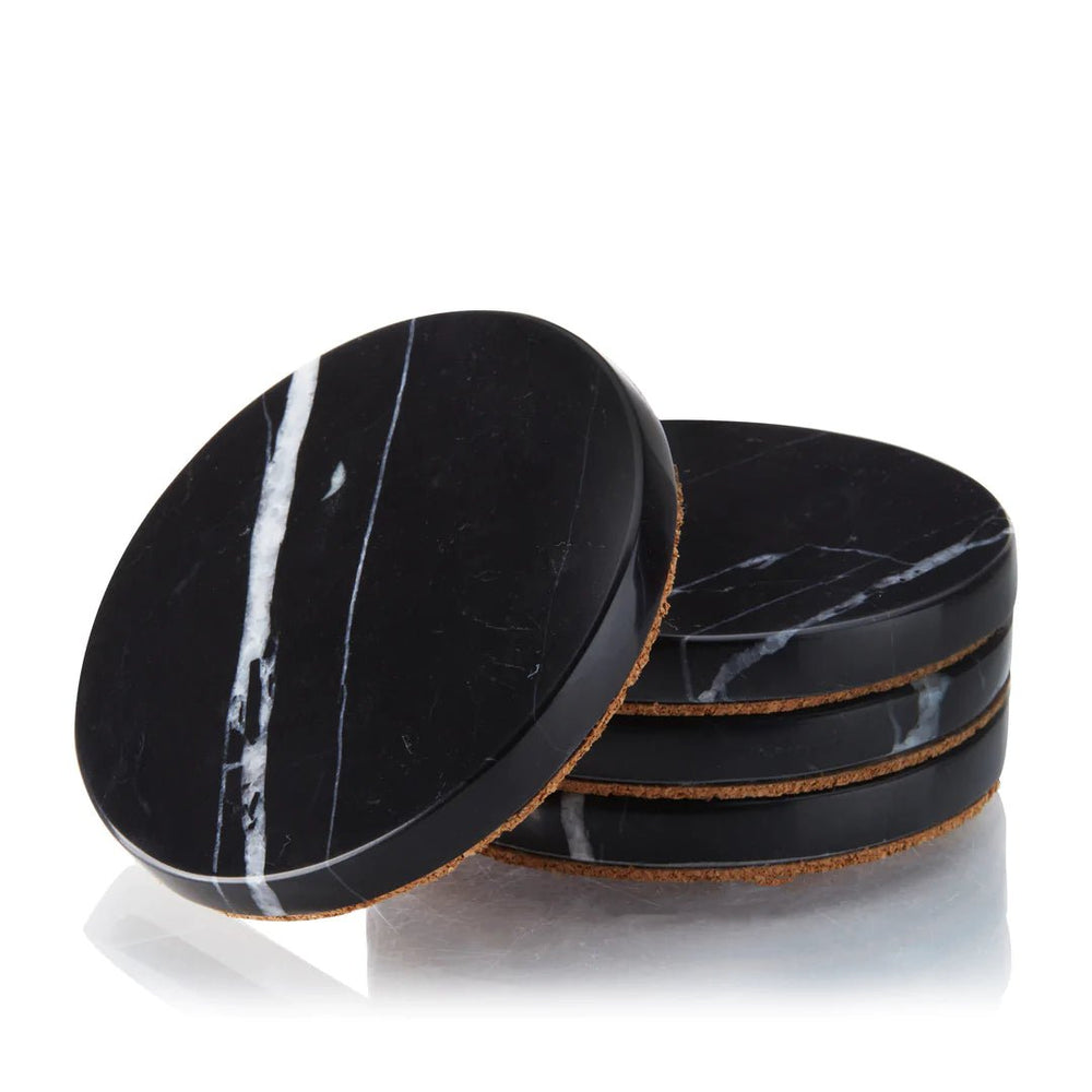Viski Black Marble Coasters, Set of 4 - lily & onyx