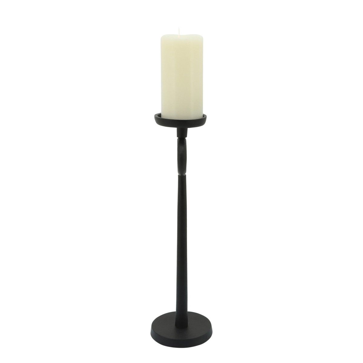 lily & onyx Black Metal Candle Holder with Circle Design - lily & onyx
